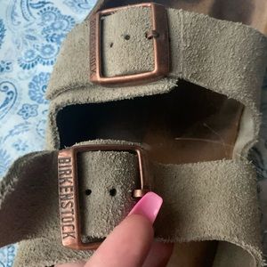 Tan women’s Birkenstocks
